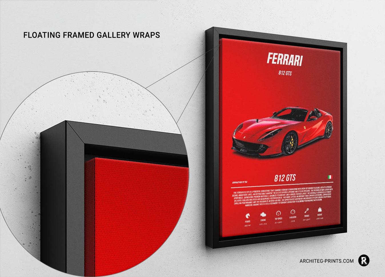 Ferrari 812 GTS - Sport Car Poster Print | Architeg Prints